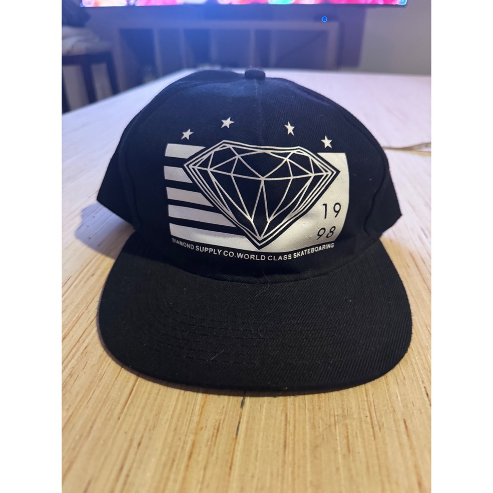 Diamond Supply Co Mens Black Snapback Hat World Class Skateboarding Graphic 27